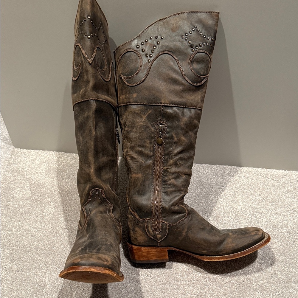 Dan Post Square-toe Leather Boots - Picture 4 of 9